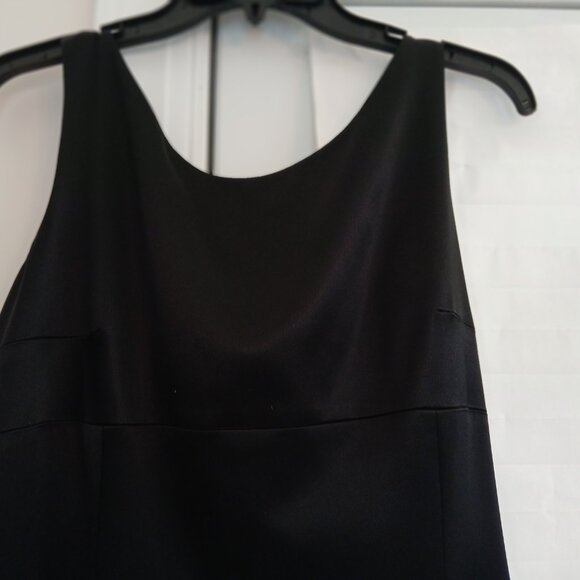 Tahari Black Satin Full Length Formal Gown--Size 14 - Picture 6 of 6